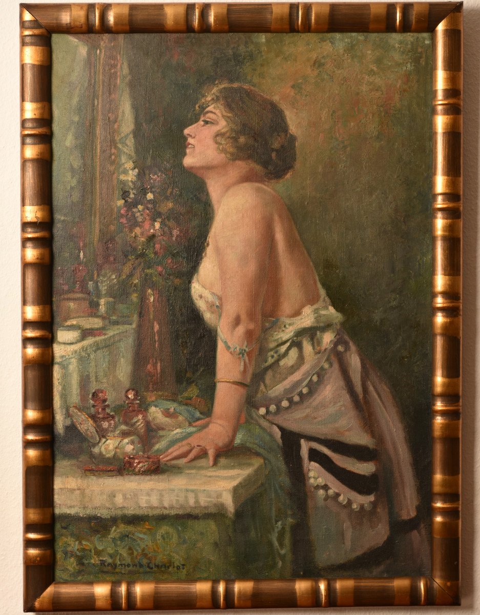 Oil On Canvas. Art Deco Painting. Raymond Charlot