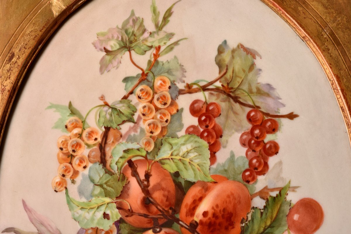 Painting On Porcelain Dated And Signed. XIXth. Alice Gerome.-photo-1