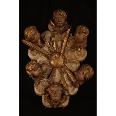 Putti Wreath. Late Baroque. XVIIIth.