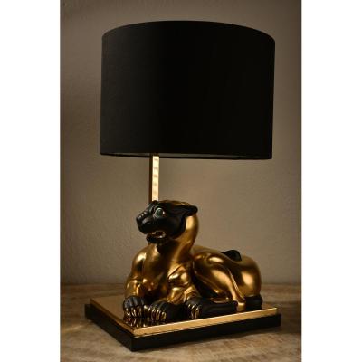 Panther Lamp In Porcelain. Italy 1970