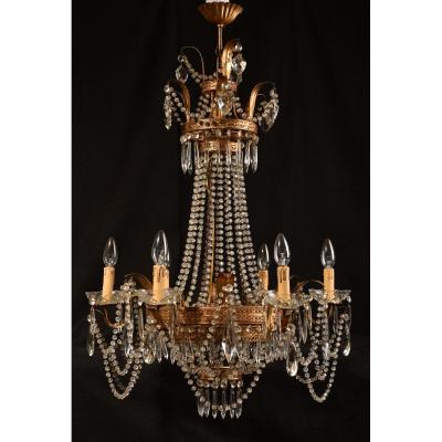 Basket Chandelier. Marie Antoinette. Louis XVI Style.