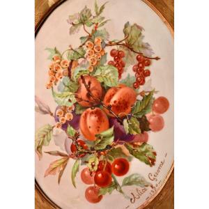 Painting On Porcelain Dated And Signed. XIXth. Alice Gerome.