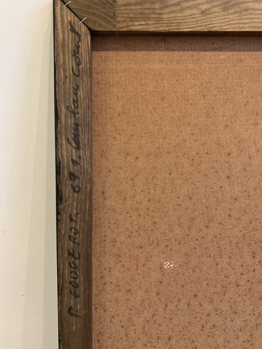 Pierre GOUGEROT  _Nature morte post cubisme:  échiquier, verre et orange , 1950's - échecs -photo-5