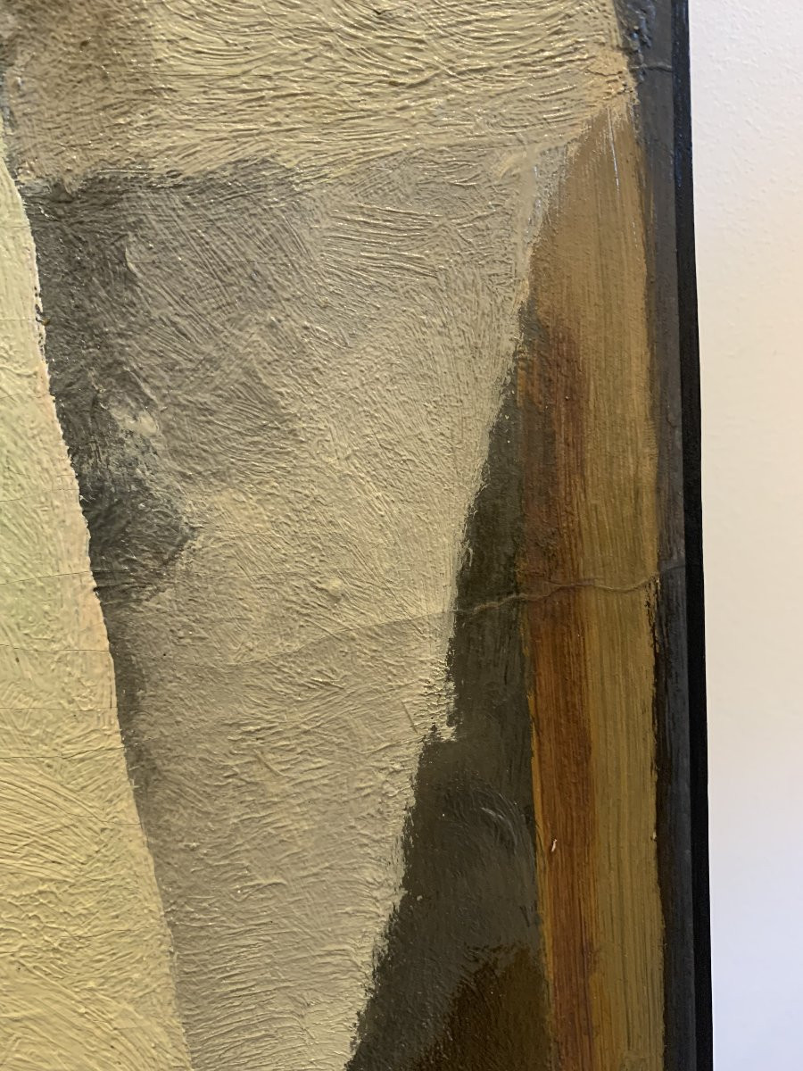 Pierre GOUGEROT  _Nature morte post cubisme:  échiquier, verre et orange , 1950's - échecs -photo-6