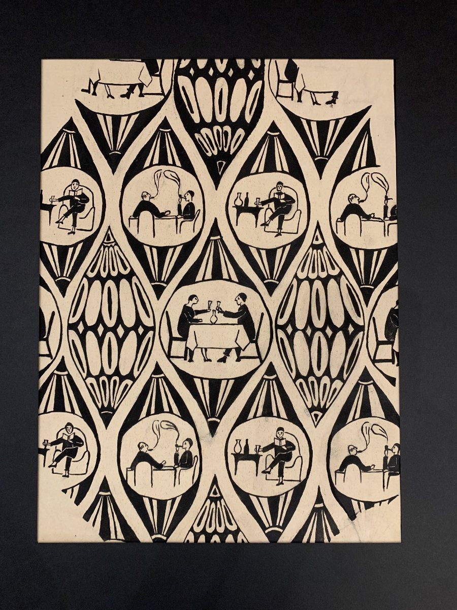 Art Deco Wallpaper Project - Lyon - 1925-1930 - Original French Design Wallpaper -photo-3