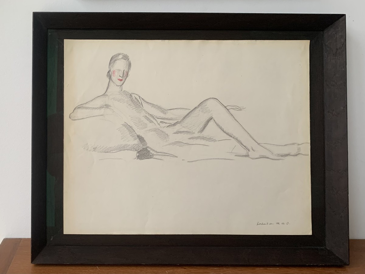 Jean Dupas - Large Original Drawing - Nude - Art Deco -photo-2