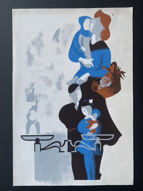 Bruno SEUCHTER - projet d'affiche - 1940 - dans le goût de Jean HUGO-photo-2