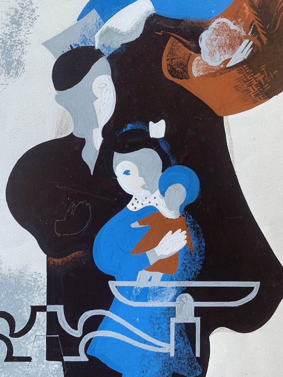 Bruno SEUCHTER - projet d'affiche - 1940 - dans le goût de Jean HUGO-photo-3