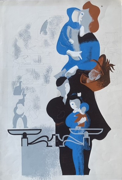Bruno SEUCHTER - projet d'affiche - 1940 - dans le goût de Jean HUGO