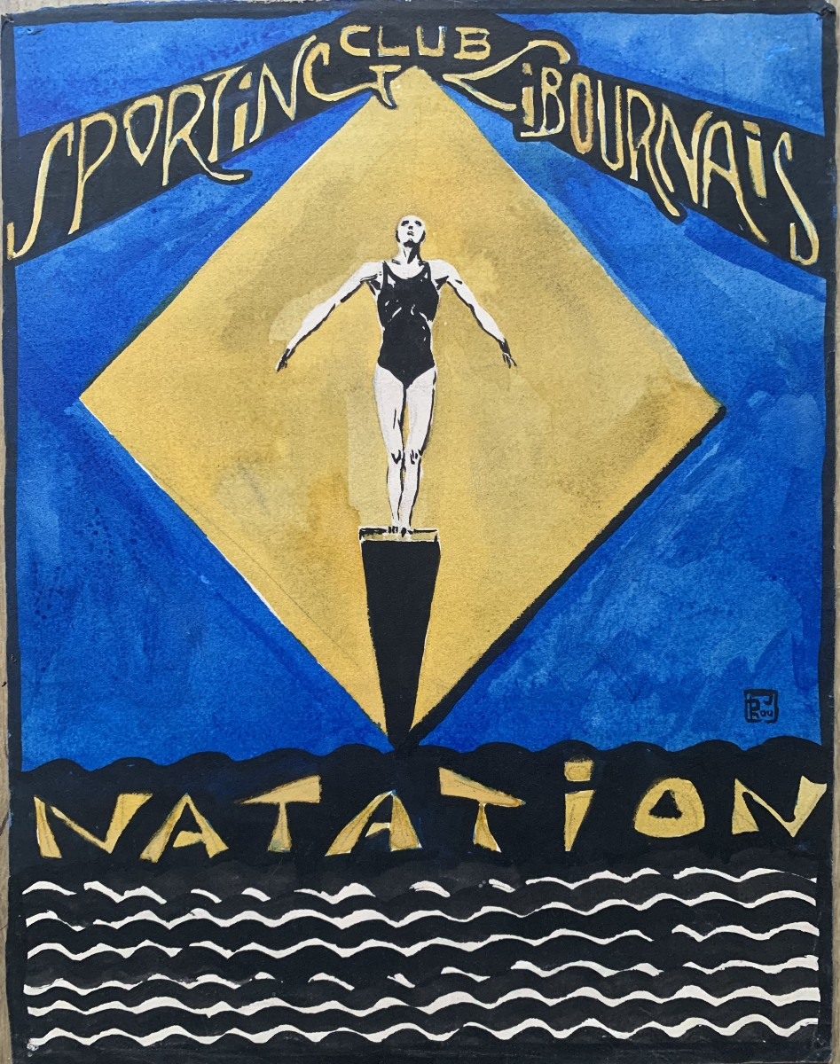 Maurice Frichou - Sporting Club Libournais - 1920 - Athletics - Swimming - Art Deco Project
