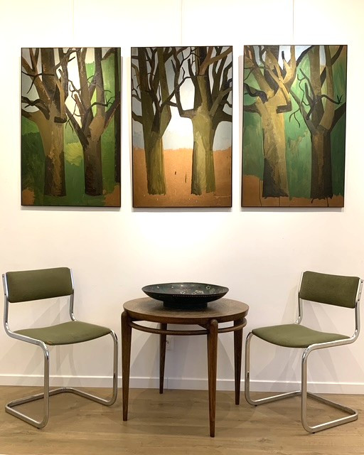 Post-cubist Triptych - Trees - Pierre Gougerot - 1959