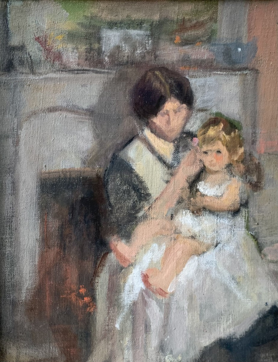 Cécile Hertz Eyrolles - Woman And Child By The Fireside - 1910 - Post-impressionism-photo-3