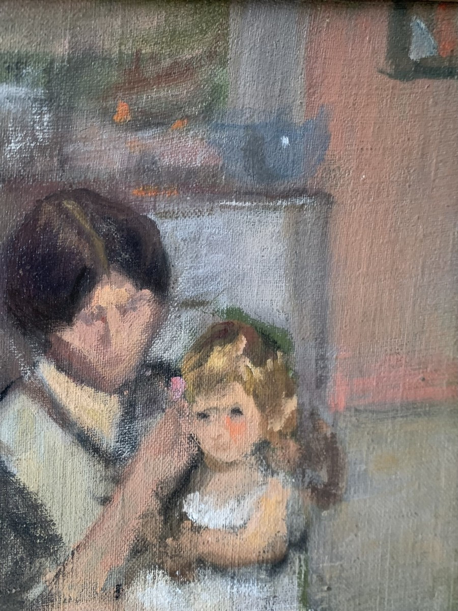 Cécile Hertz Eyrolles - Woman And Child By The Fireside - 1910 - Post-impressionism-photo-4
