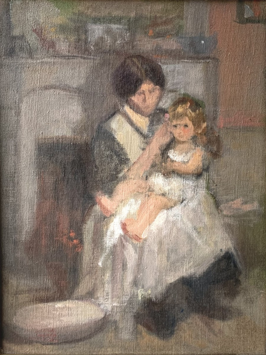 Cécile Hertz Eyrolles - Woman And Child By The Fireside - 1910 - Post-impressionism