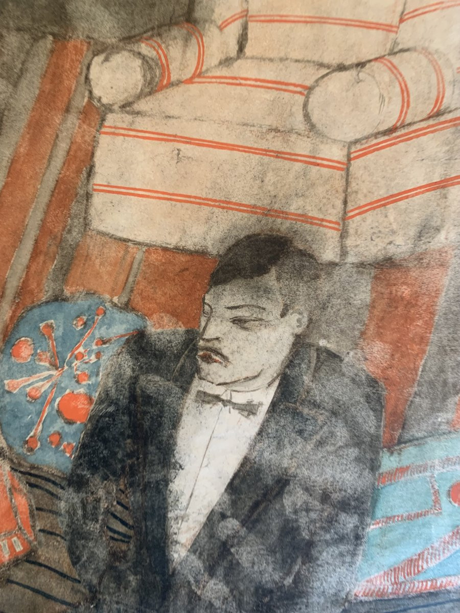 Watercolor By Karl Wolf - New Objectivity - Art Deco - 1931-photo-3