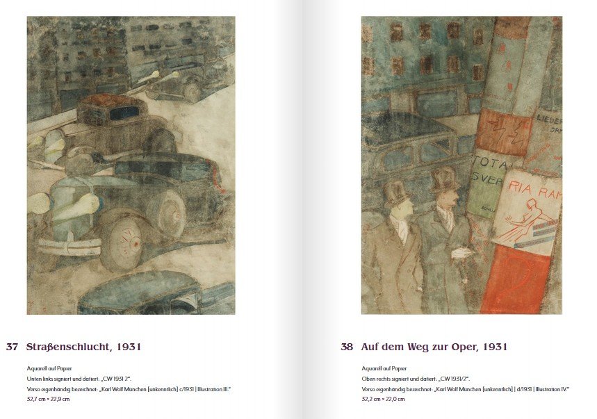 Watercolor By Karl Wolf - New Objectivity - Art Deco - 1931-photo-1