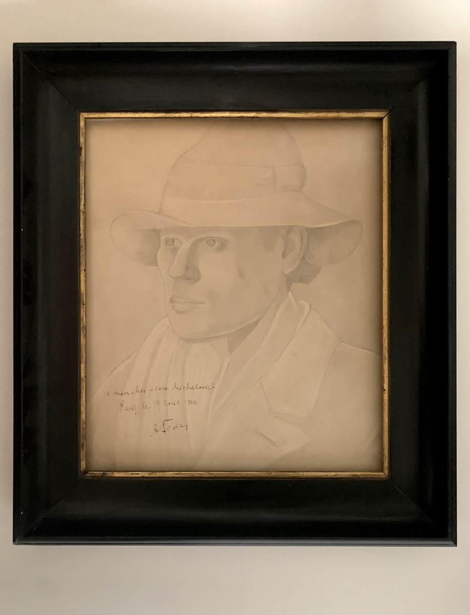 ECOLE de PARIS -  Portrait de M. Mihalovici ( roumain) par Adolphe FEDER ( ukrainien) . 1920 's-photo-3