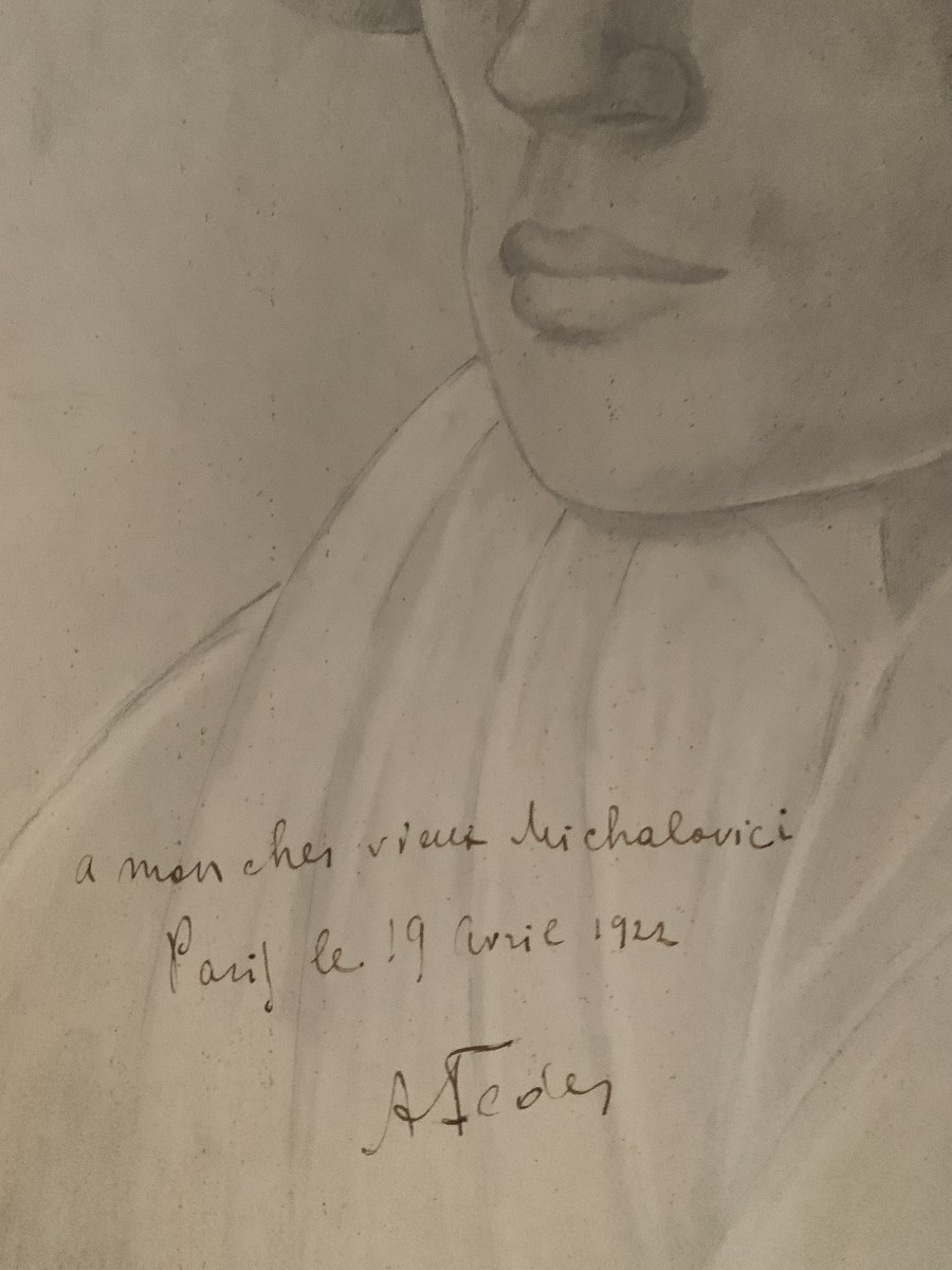 ECOLE de PARIS -  Portrait de M. Mihalovici ( roumain) par Adolphe FEDER ( ukrainien) . 1920 's-photo-2