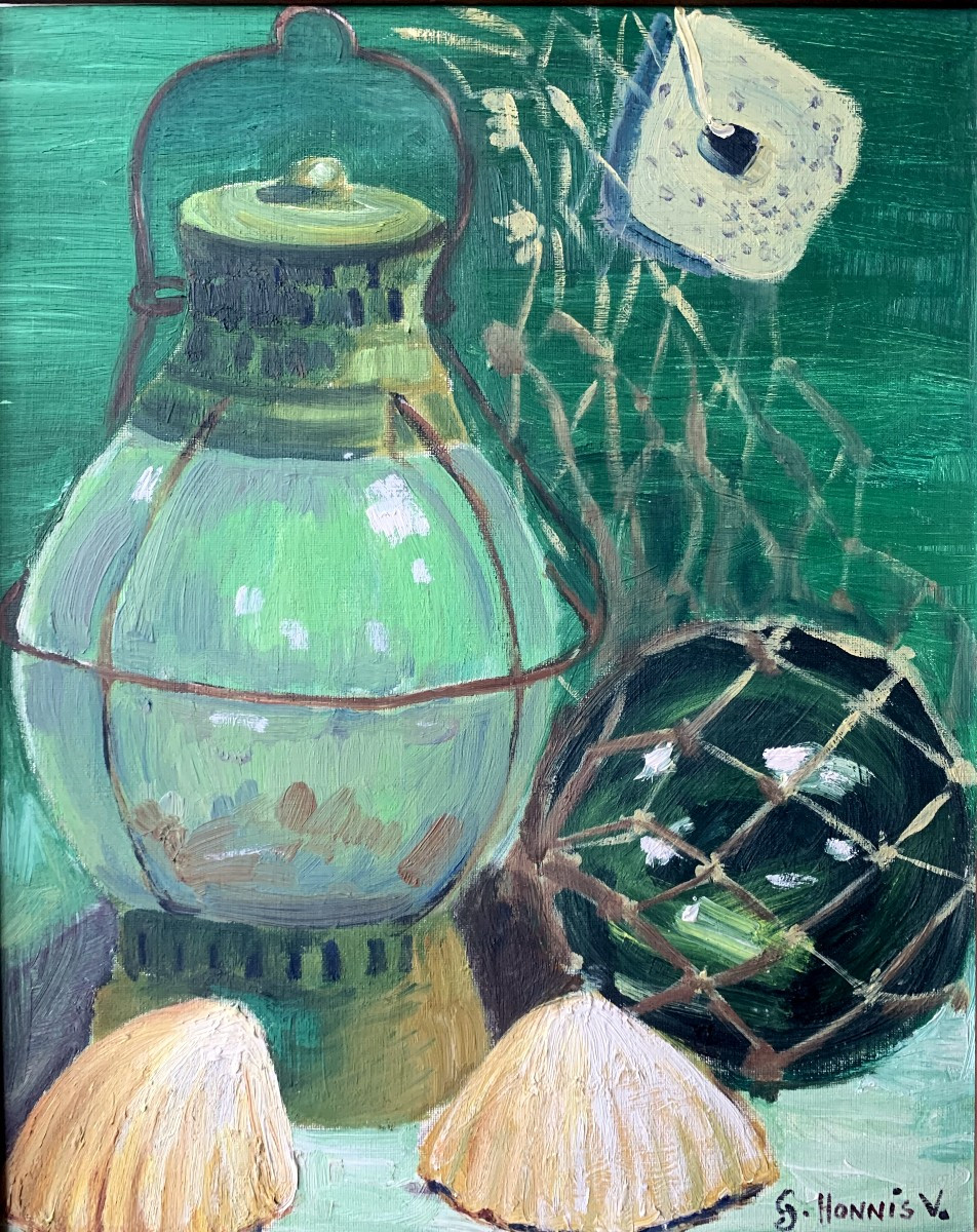 Lantern, Fishing Ball And Seashells - Circa 1940