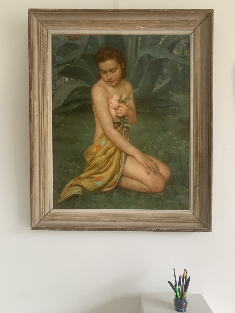 Camillo GIAMMARCO ( 1896-1946) - Nu à la rose -1920-photo-2