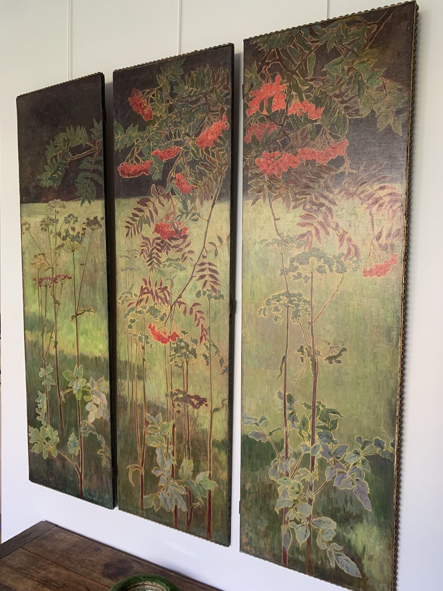 Large Triptych, 1900, By Marie Marlier - Art Nouveau Nancy - -photo-2
