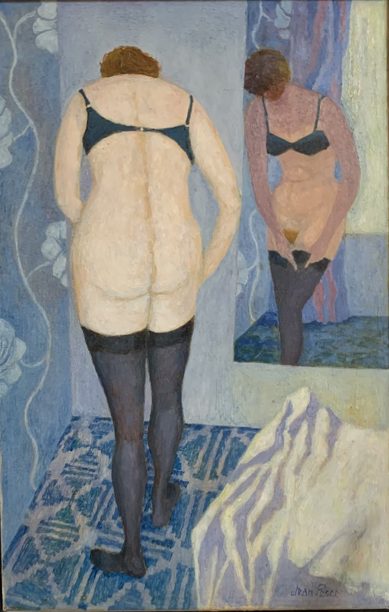 Jean Pesce ( 1926-2024) - Woman Putting On Stockings - Circa 1980-photo-2