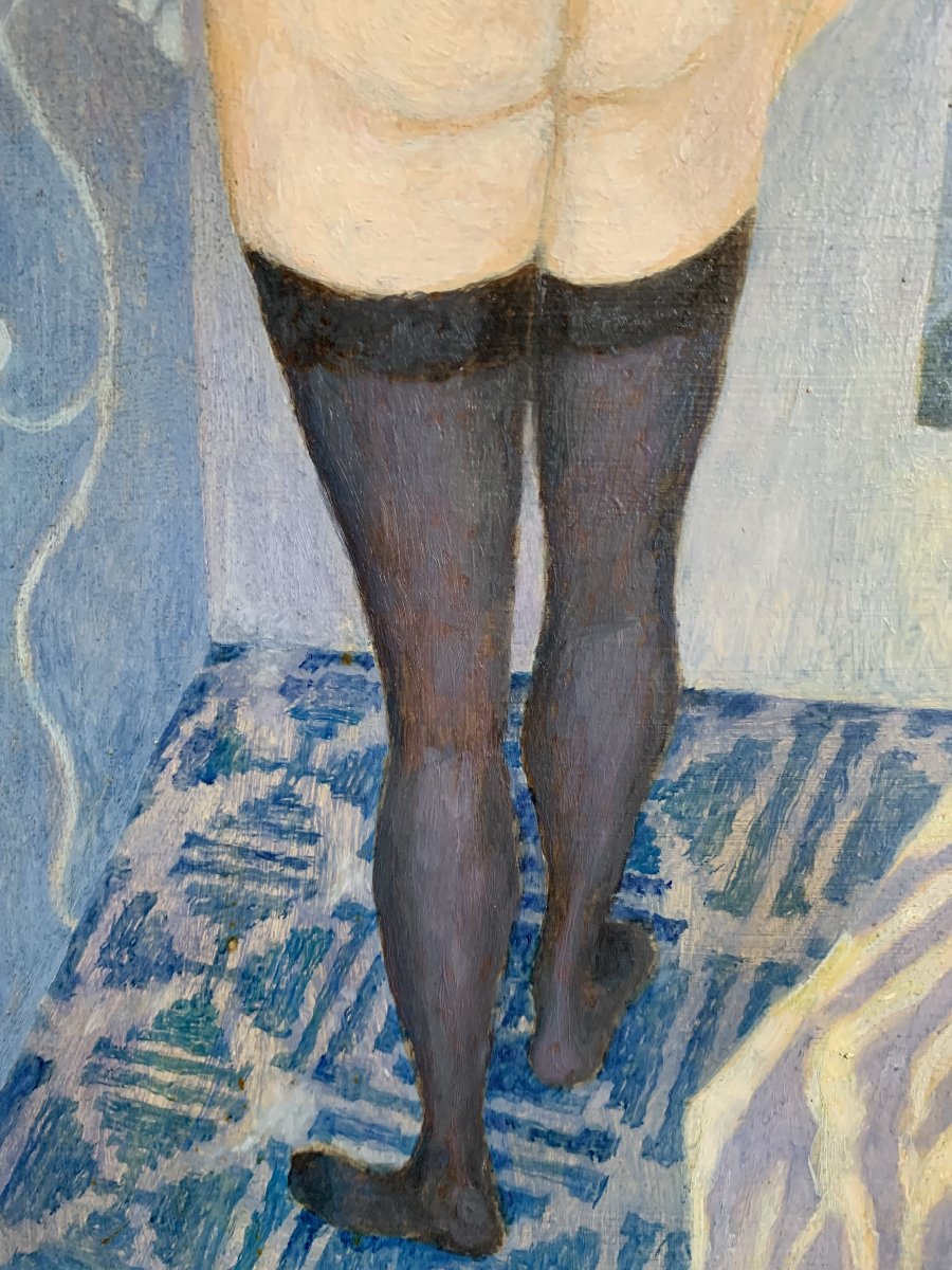 Jean Pesce ( 1926-2024) - Woman Putting On Stockings - Circa 1980-photo-3