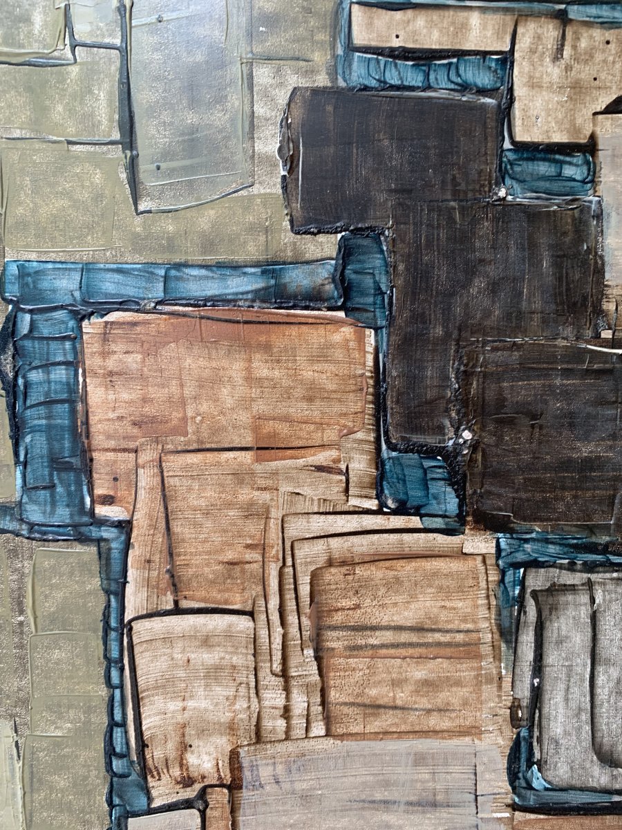 Jean HUGUET - composition abstraite vers 1970 - Abstraction -LINARD -LERAT -JOULIA-photo-2