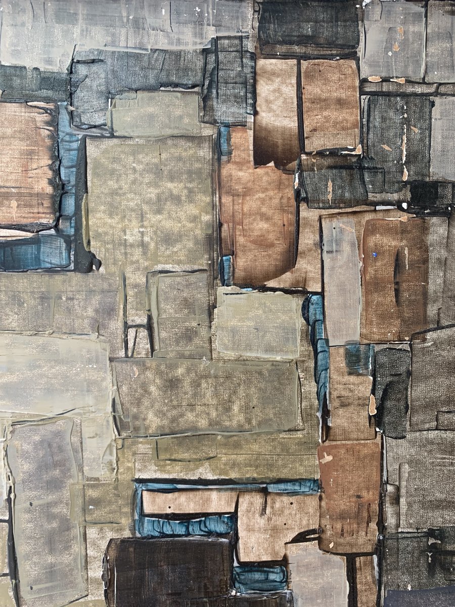 Jean HUGUET - composition abstraite vers 1970 - Abstraction -LINARD -LERAT -JOULIA-photo-3