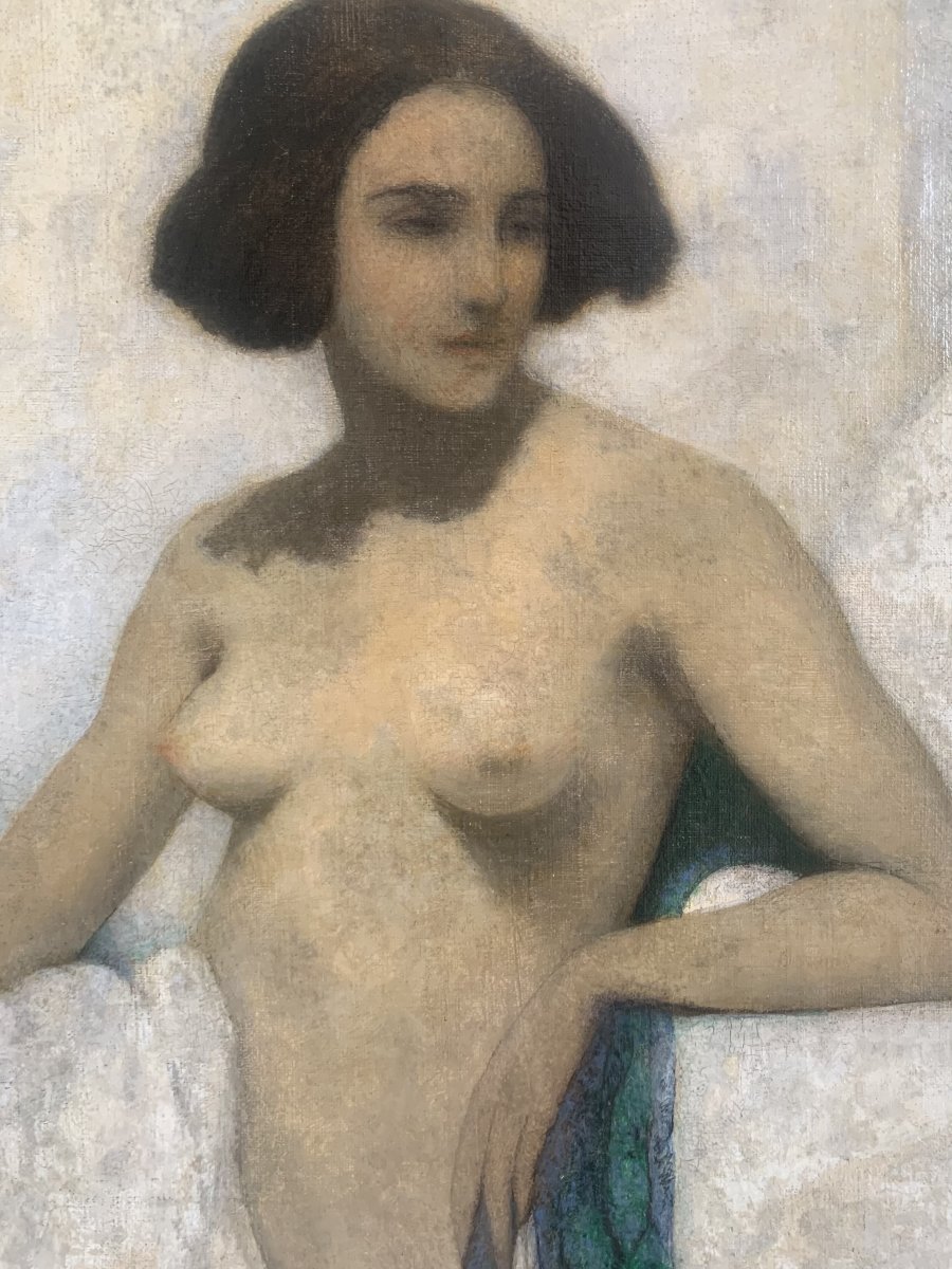 Georges Le SERREC de KERVILLY  portrait de femme - SYMBOLISME - 1910- Peintre ukraino/américain-photo-3