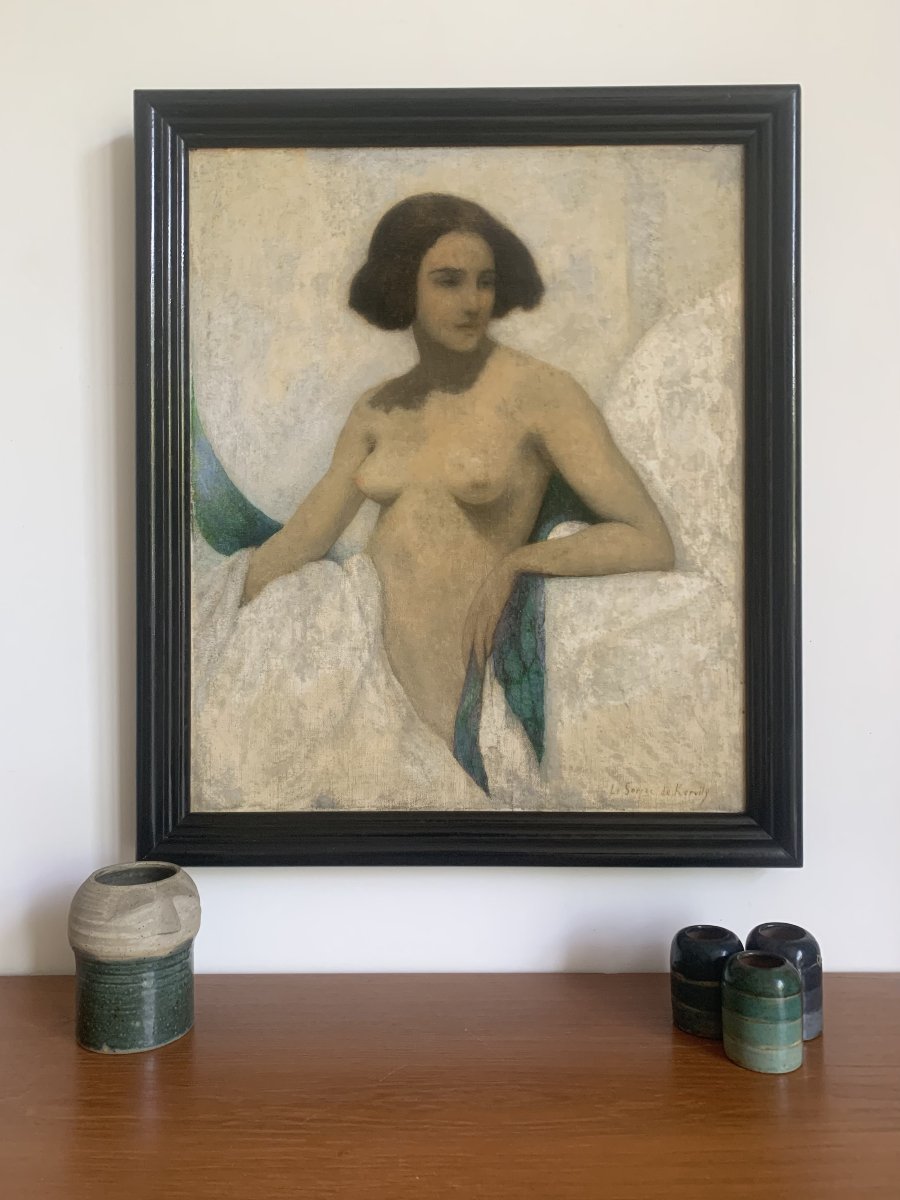 Georges Le SERREC de KERVILLY  portrait de femme - SYMBOLISME - 1910- Peintre ukraino/américain-photo-4