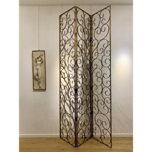 Very Large Gilded Wrought Iron Screen - Circa 1940