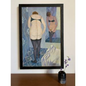 Jean Pesce ( 1926-2024) - Woman Putting On Stockings - Circa 1980
