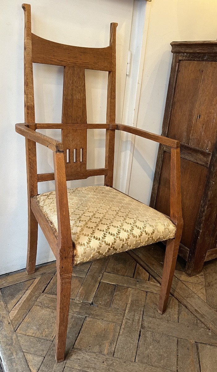 Pair Of Arts And Crafts Armchairs-photo-4