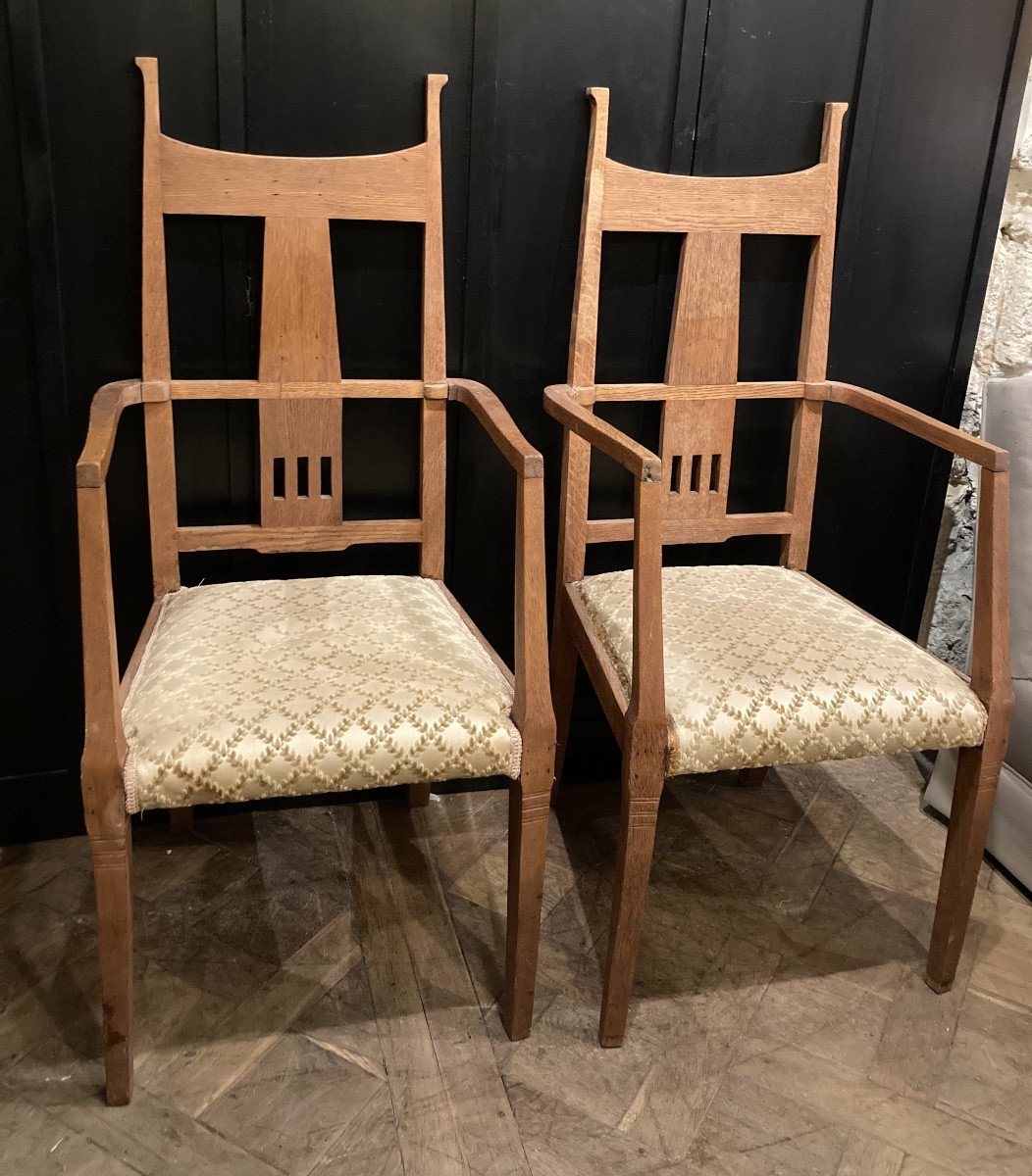 Pair Of Arts And Crafts Armchairs