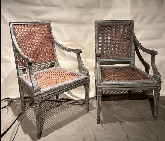 Paire de fauteuils Louis XVI. -photo-2