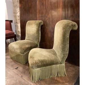 Pair Of Napoleon III Fireside Chairs