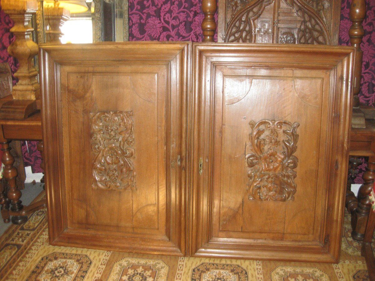 Pair Of Louis XIII Flower Composition Doors.
