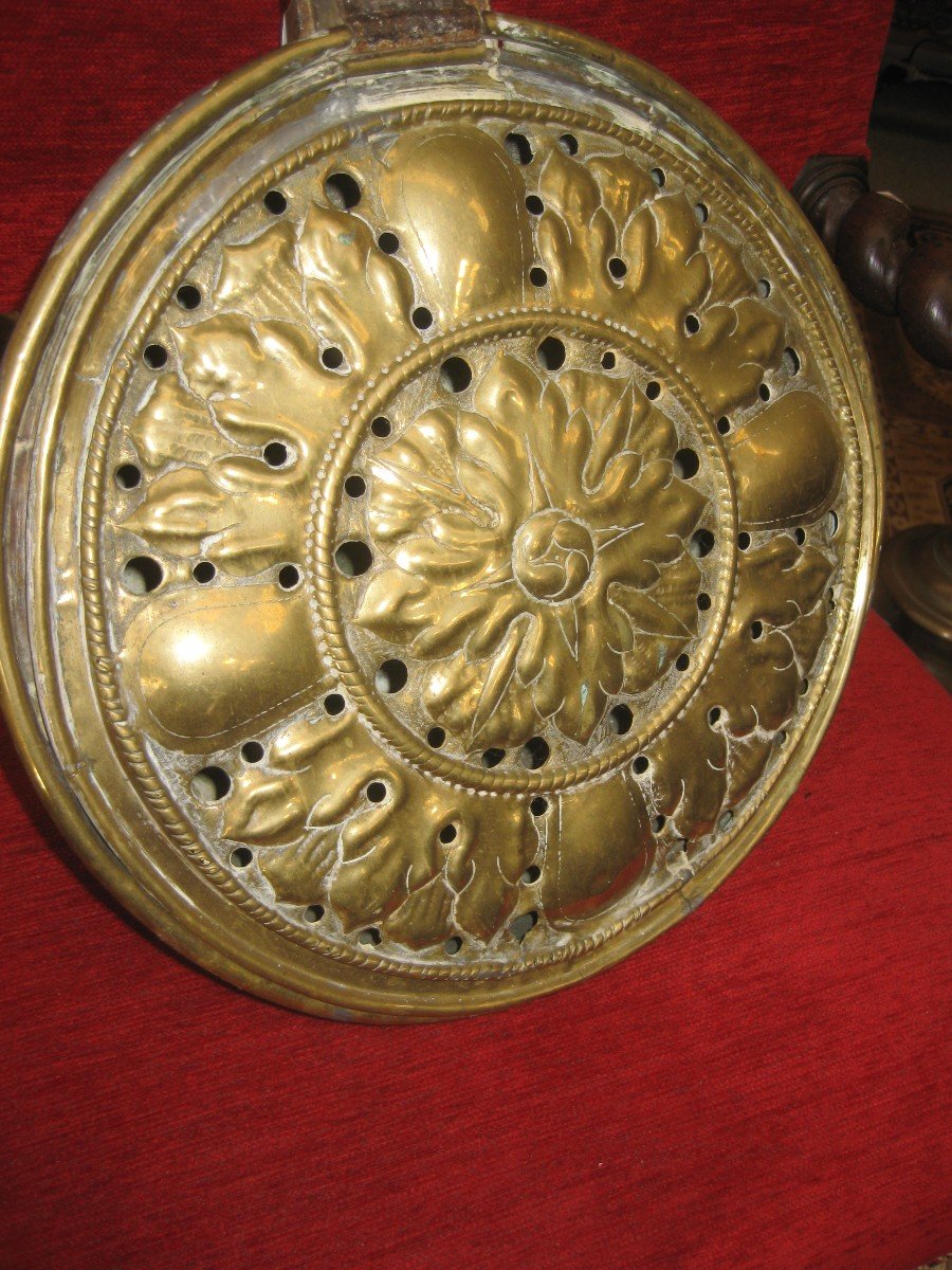 Bassinoire En  Laiton XVIII°-photo-3