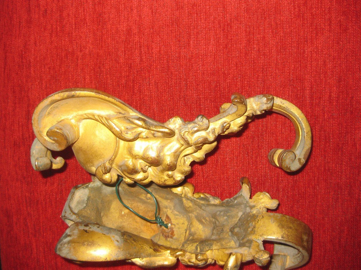 Pair Of Fauns In Gilt Bronze XIX ° Forming Pegs.-photo-3