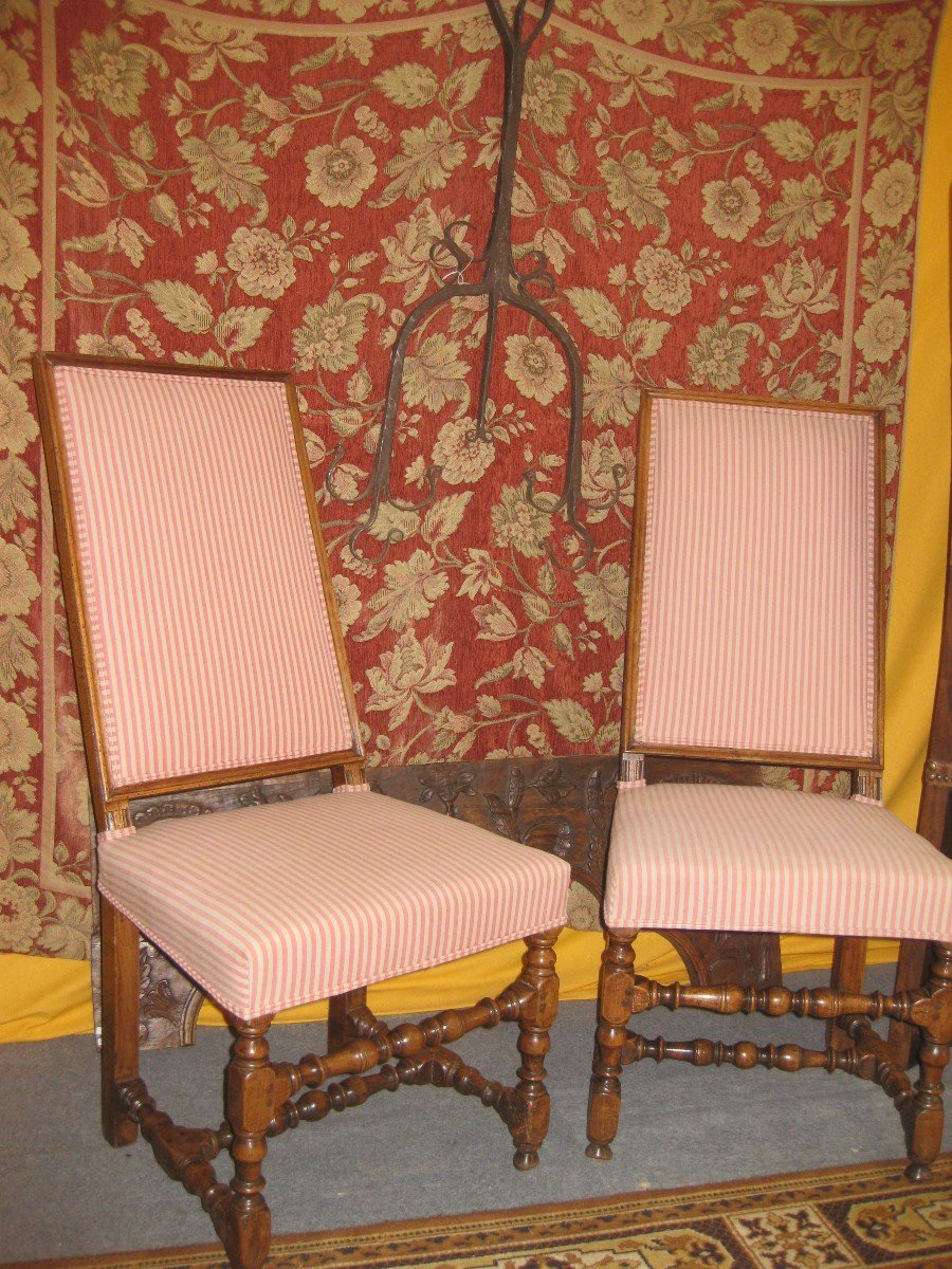 Pair Of Louis XIII XVII° Chairs.-photo-4