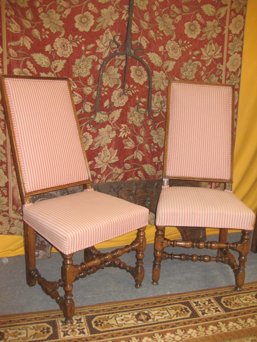 Pair Of Louis XIII XVII° Chairs.-photo-5