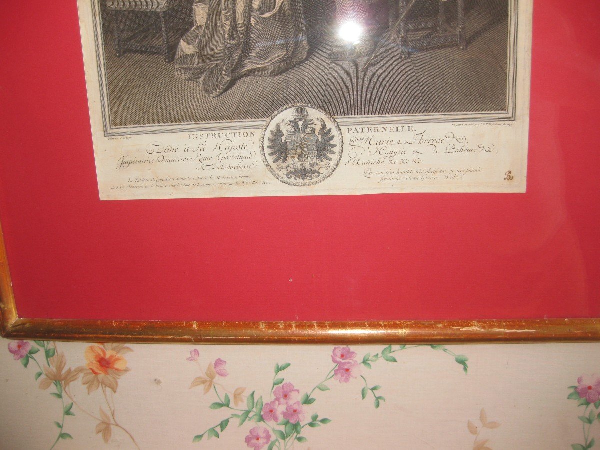 "instruction Paternelle " Gravure XVIII° De Jean Georges Wille d'Après Gerard Ter Borch .-photo-3