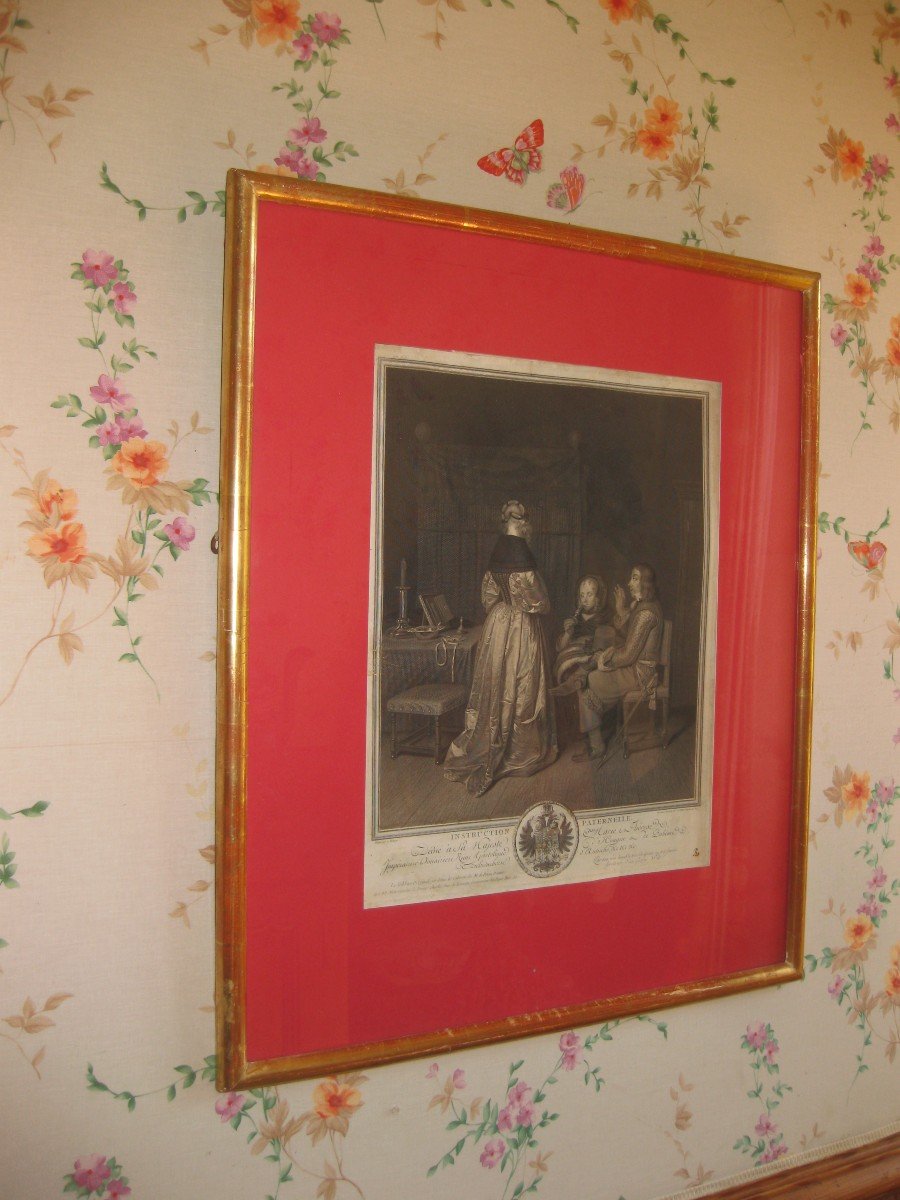 "instruction Paternelle " Gravure XVIII° De Jean Georges Wille d'Après Gerard Ter Borch .-photo-4