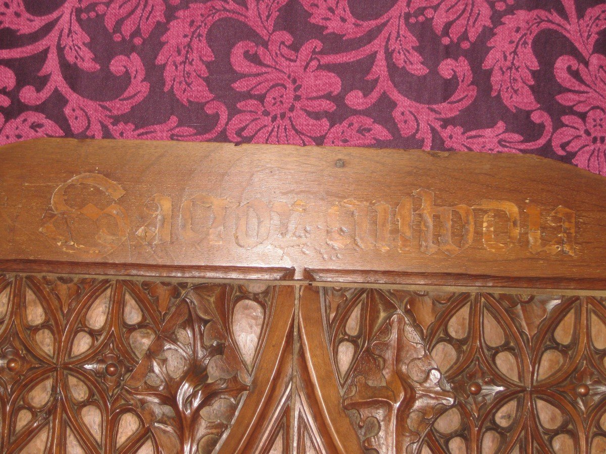Emblazoned Eucharistic Cabinet Doors, Late 15th Early 16th Century In Walnut.-photo-1