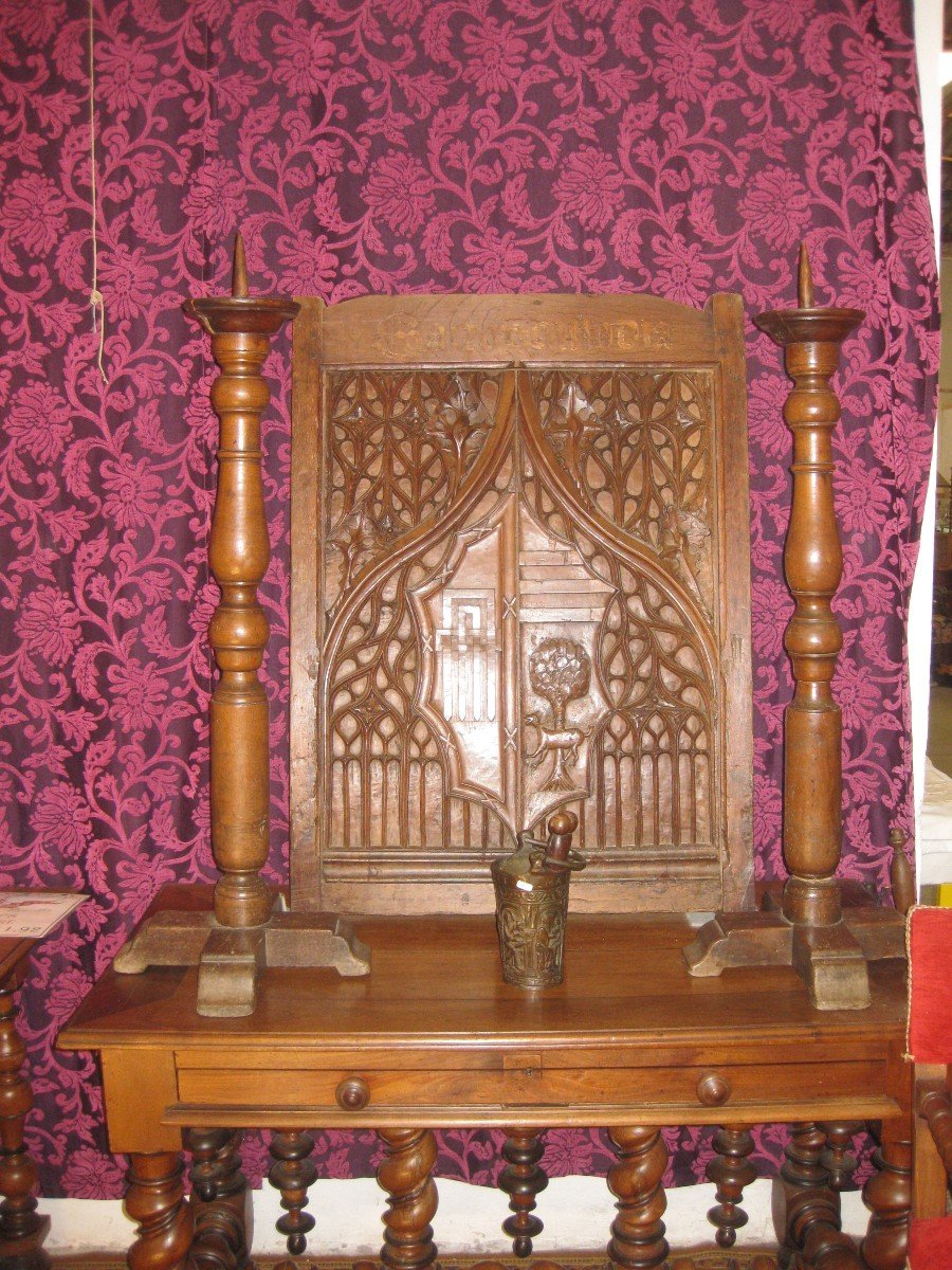 Pair Of Candlesticks In Walnut Northern Italy Late 16th Century Early 17th Century.