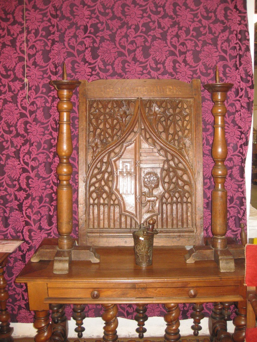 Pair Of Candlesticks In Walnut Northern Italy Late 16th Century Early 17th Century.