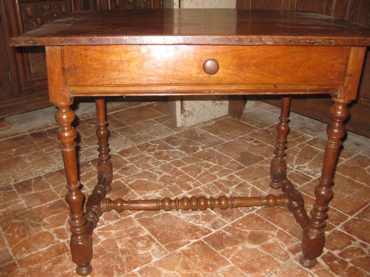 Louis XIII Table In Walnut.-photo-3