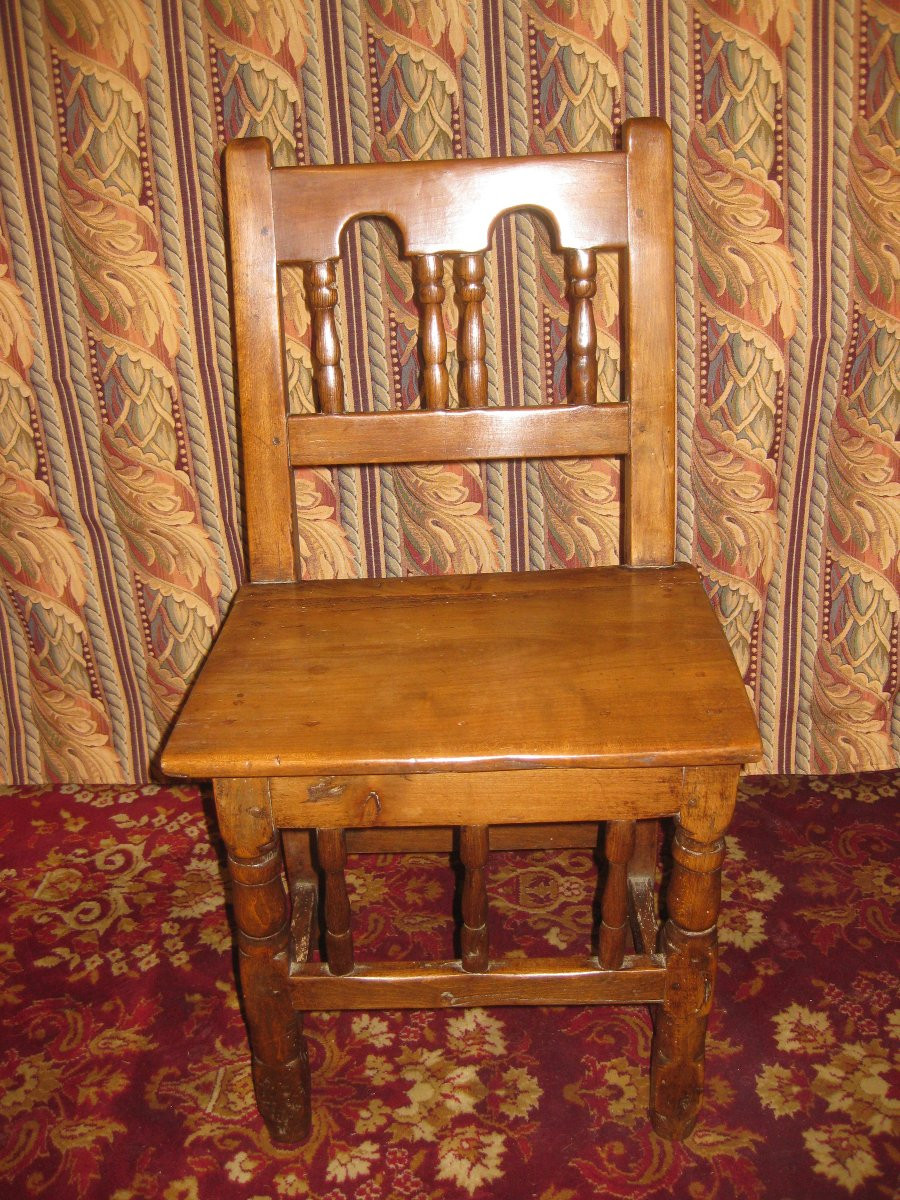 6 Rustic Basque Chairs In Oak 18th Century.-photo-1