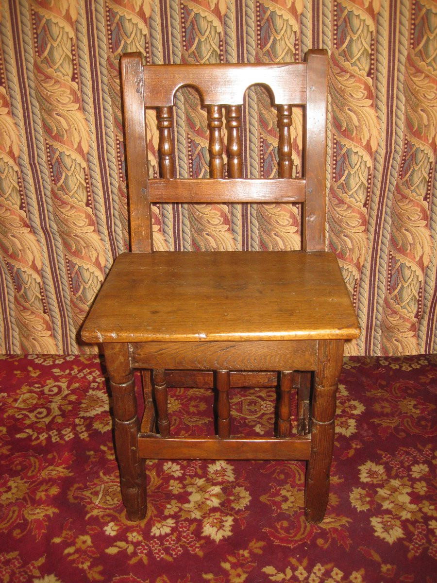 6 Rustic Basque Chairs In Oak 18th Century.-photo-6